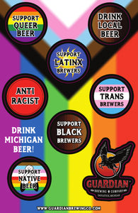 Guardian Support Diversity in Beer Sticker Sheet 4x6"